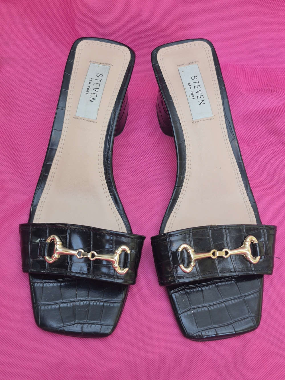 STEVEN NEW YORK  Black Slide On Women's Sandals Size 7
